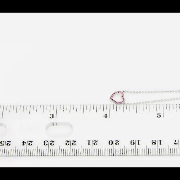 NWT Mini Pink Sapphire Metro Heart Necklace - 16” - Picture 5 of 5
